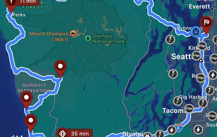 Lapped the Olympic Peninsula today with R1S