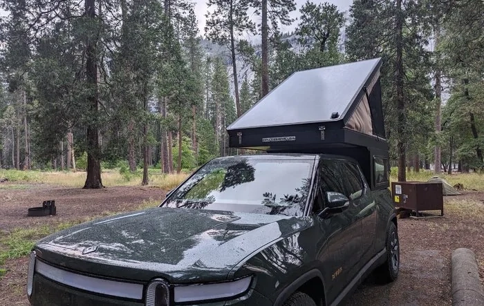 800 Mile Camping Road Trip to Yosemite with R1T and Oru Designs Tenfold Camper