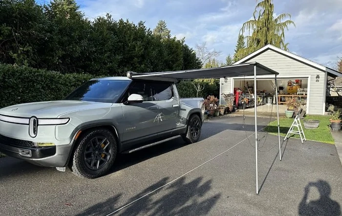 Awning without crossbars -- my setup