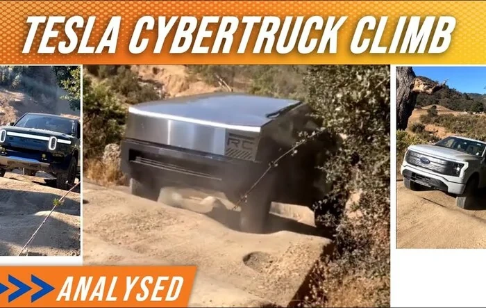 Interesting comparison & analysis video of R1T, Cybertruck and Lightning on same hill climb