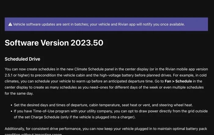 Software Update 2023.50 -- Scheduled battery preconditioning & other useful improvements!
