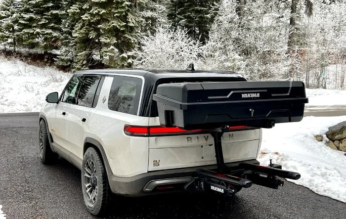 Yakima EXO Hitch Hauler installed for ski season
