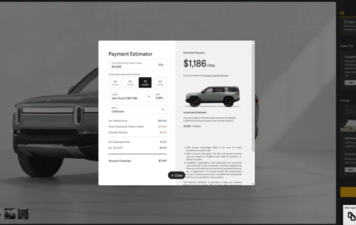 Configurator Updated with Payment Estimator