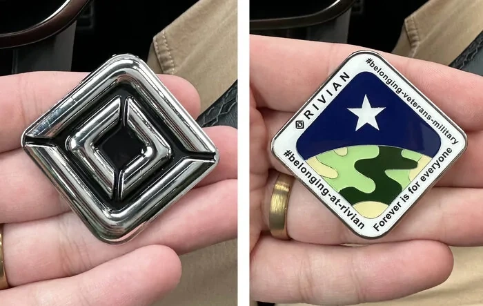Rivian military veterans medallion