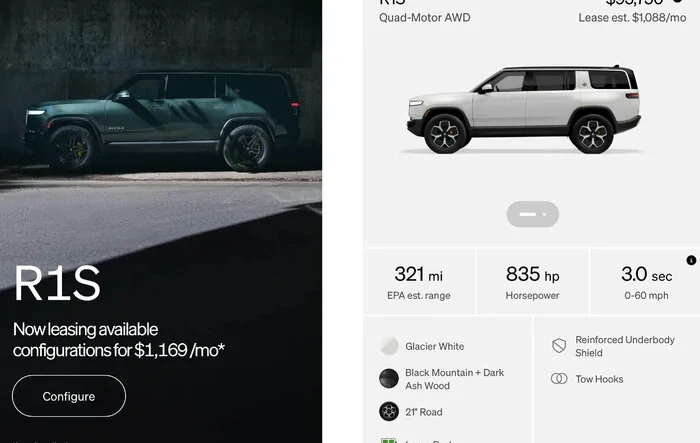 R1S Leasing and Purchase Vehicles Now Available in Online Shop!