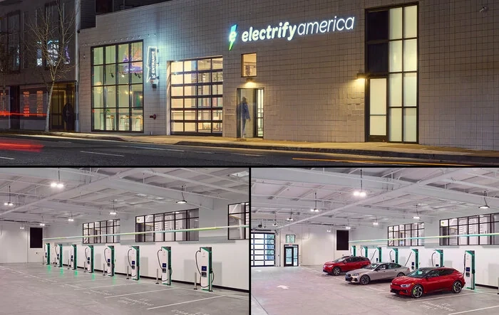 Electrify America unveils Indoor Flagship Charging Station (opened Feb 9, 2024)