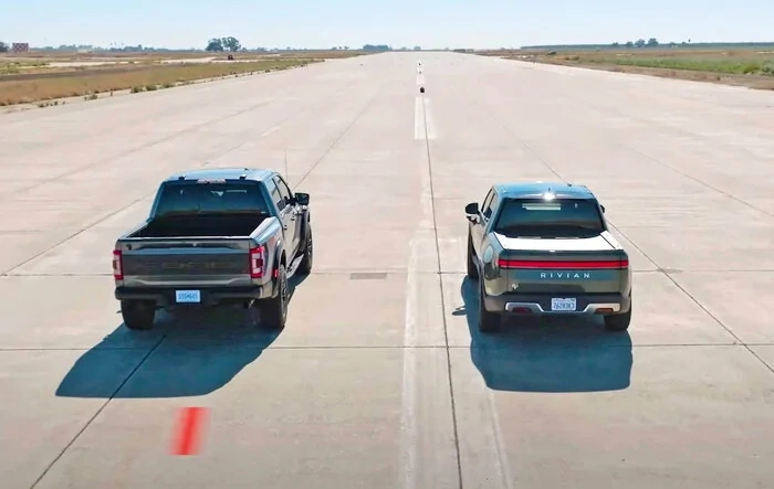 R1T vs Raptor R U-Drag Race: Quarter Mile, Handling & More! [Edmunds]
