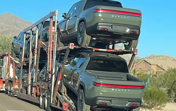 Many Launch Edition R1T spotted on transport!