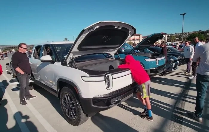 Rivian R1Ts show up at South OC Cars and Coffee
