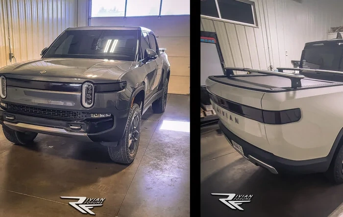 Rivian R1T Get Tinted Tail Lights, Front Light Charging Status Bar + Window Tint ?