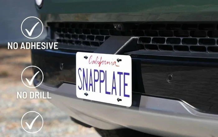 R1T/S Gen2 2025+ No-Drill Front License Plate Mount - SnapPlate | Removeable, Lockable, Height Adjustable, USA Made