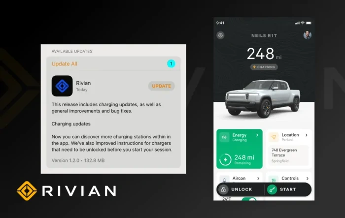 Rivian App updated today 12/17 - discover more charging stations