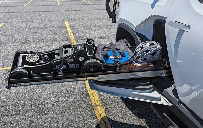 Unlock More Storage Space- Rivian R1T Gear Tunnel Slide Tray by EVBASE