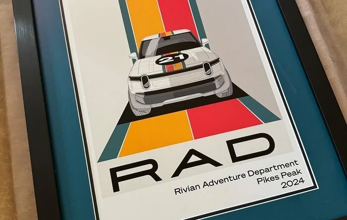 Pikes Peak poster: RAD Rivian Adventure Department