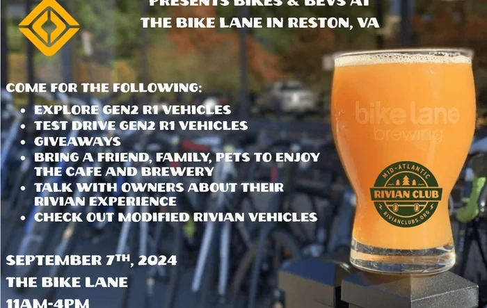 DC/MD/NOVA Rivian Official Event Meet-Up & Demo Drives at Bike Lane Brewing & Cafe (9-7) 11am to 4pm