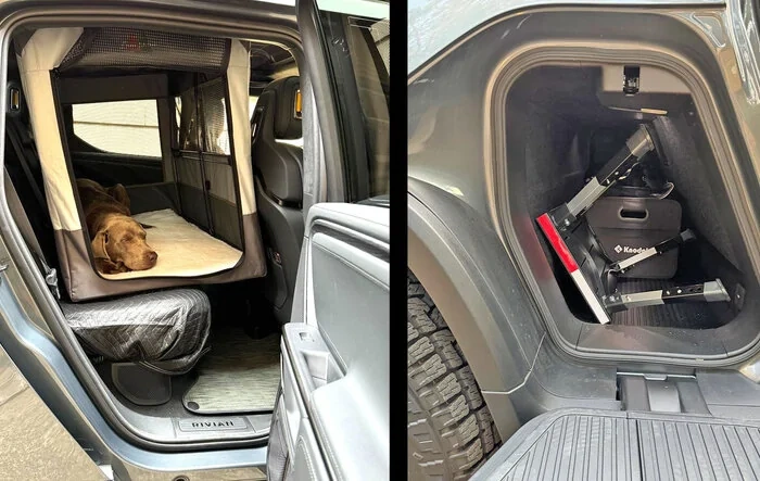 Attention R1T Dog Owners: I May Have Created the Perfect Dog Set-Up for the Back Seat (with caveats)