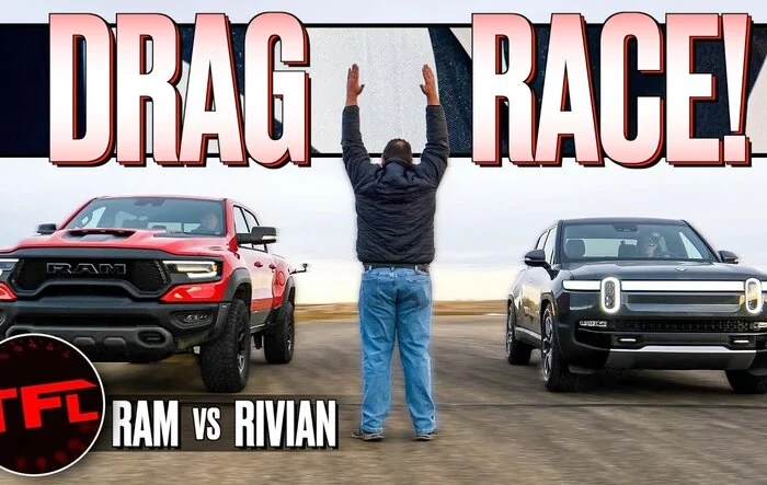 Drag Races: Rivian R1T vs Ram TRX and Model Y Performance