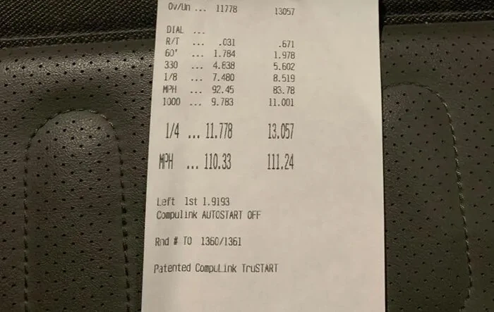 Cecil Co Drag Strip Street Night Run -- 11.778 @ 110.33 mph 1/4 mile (in 2022 R1T Quad)