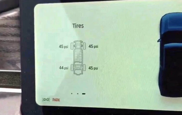 Tire pressure information now visible with latest OTA update