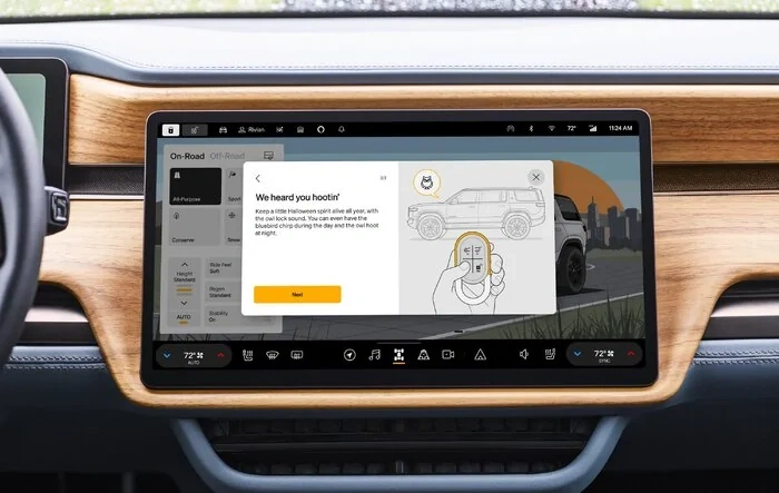 Rivian 2024.43 OTA update coming this week with new features, fixes, improvements, owl hoot lock sound