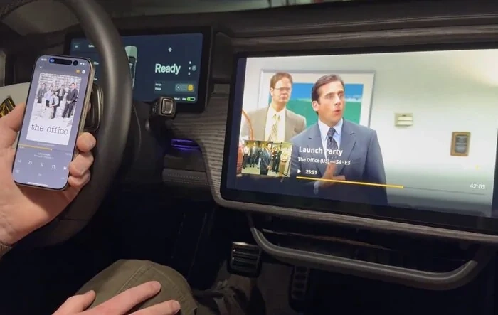 Video: Google Cast in action (from new Rivian update)