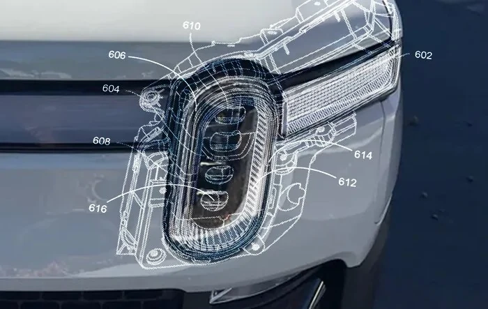 Heated Headlight Lenses Patent filed by Rivian