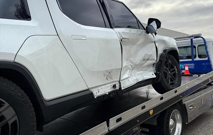 T-Boned at Intersection. Rivian Totaled