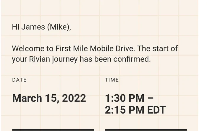 Login to your Rivian account!  DC area test drives are being scheduled!