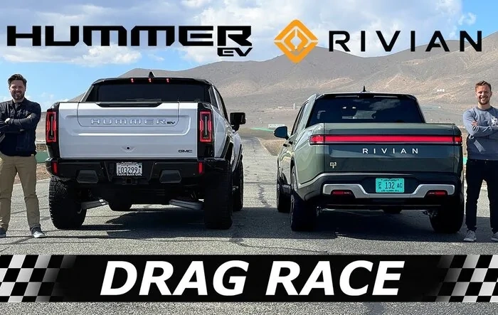 Hummer EV vs Rivian R1T Drag Race