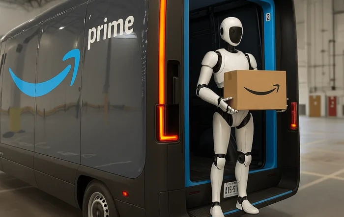 Amazon testing robots to be deployed with Rivian delivery vans