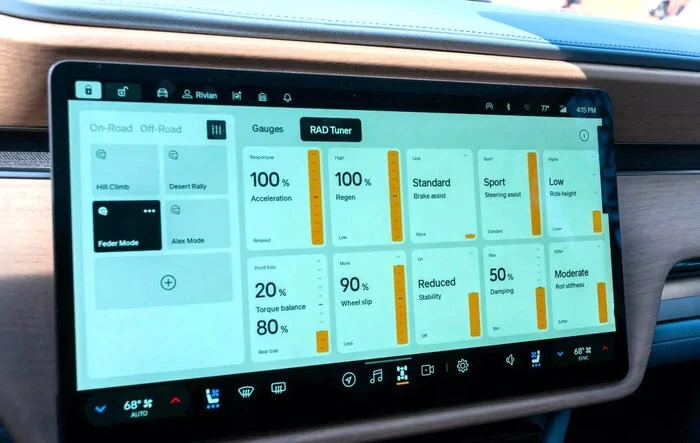 Rivian’s RAD TUNER is like an equalizer for customizing the Gen 2 Quad powertrain