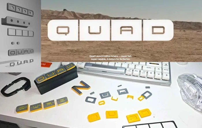 3D print custom QUAD badge in development