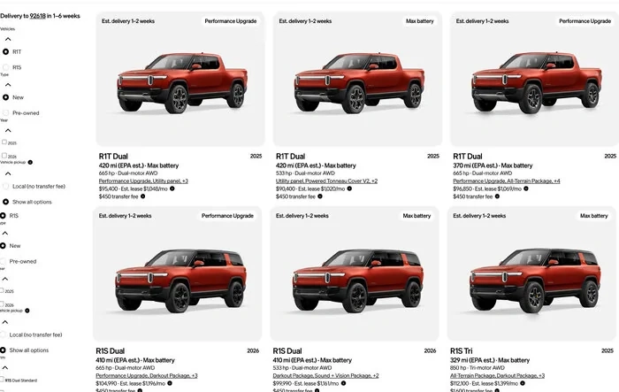 Red Canyon available on 2026 models in Rivian R1 Shop