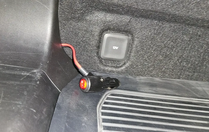 Added 12v outlet to R1T bed.