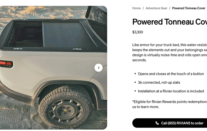 V2 Powered Tonneau Cover ($3300 installed) now listed in Rivian Gear Shop