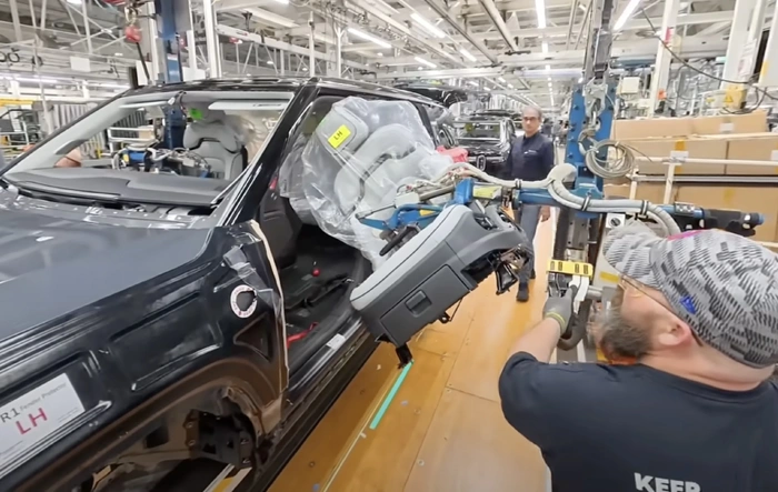 Jerry Rig takes tour of the Rivian Factory in Normal