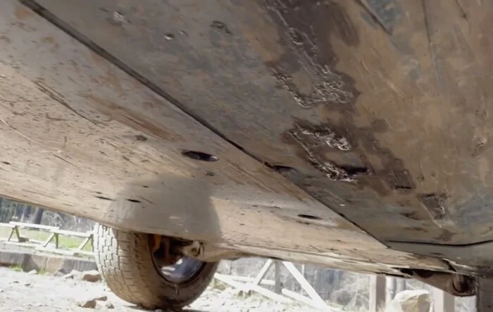 Underbody protection and cautionary off-road experience in a R1T