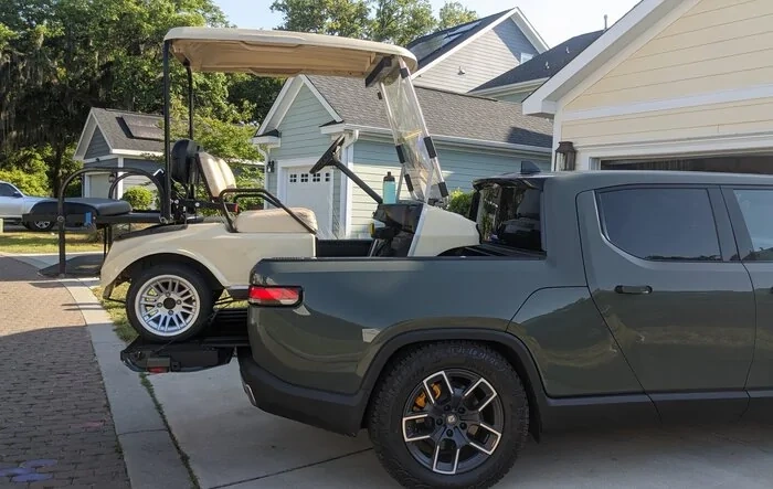 Golf Cart in Rivian R1T (pics)