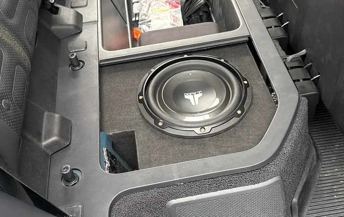 SoonishEV TubThumper (Rivian R1T Subwoofer Upgrade) & TopoCharge Gen2 Wireless Phone Charger Upgraded
