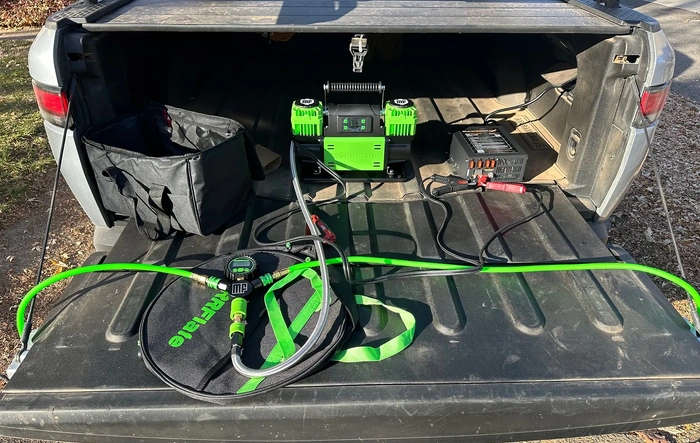 Eureka! A way to air your tires back up after going off road if you don’t have an on board compressor.