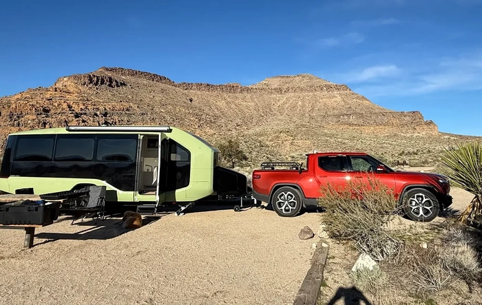 Pebble Flow Electric RV Trailer - My First Journey Towing With R1T