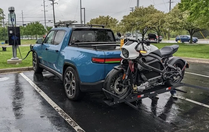 Next stop, Ushuaia? Black Widow Carrier carrying Livewire One Motorcycle