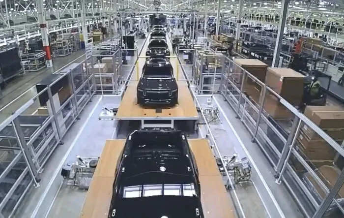 RJ Posts Rivian Factory Assembly Line Video