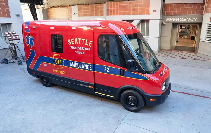Rivian RCV electric ambulance "vanbulance" made for Grey's Anatomy