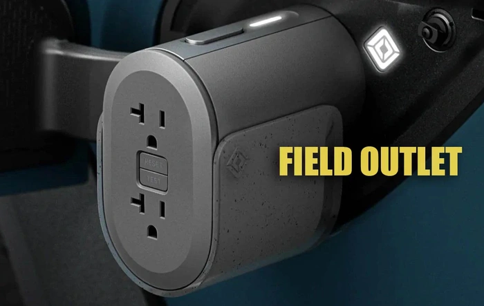 R2 V2L Charging Adapter "Field Outlet" trademarked by Rivian