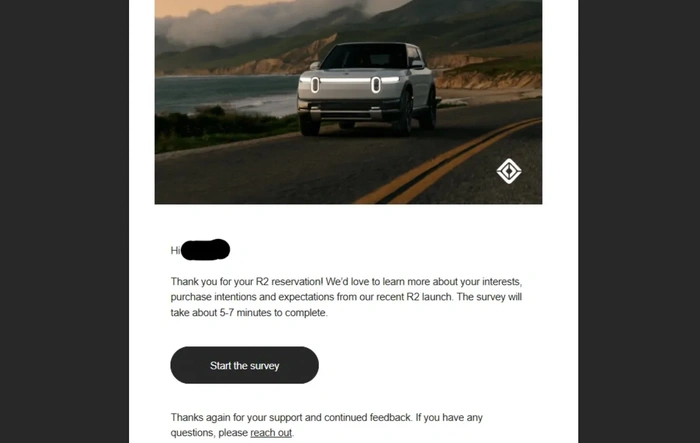R2 Survey From Rivian -- We'd love to learn more about your interests, purchase intentions and expectations. Did you receive one too?