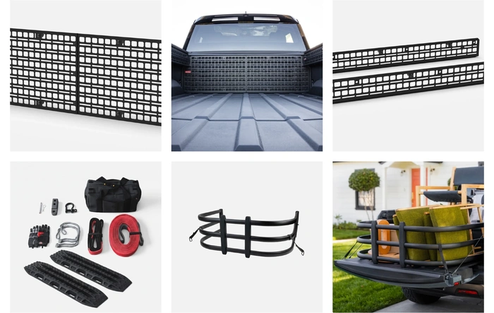 New Rivian Gear: R1T Bed Extender, R1T Molle Panels, Off-Road Readiness Bundle