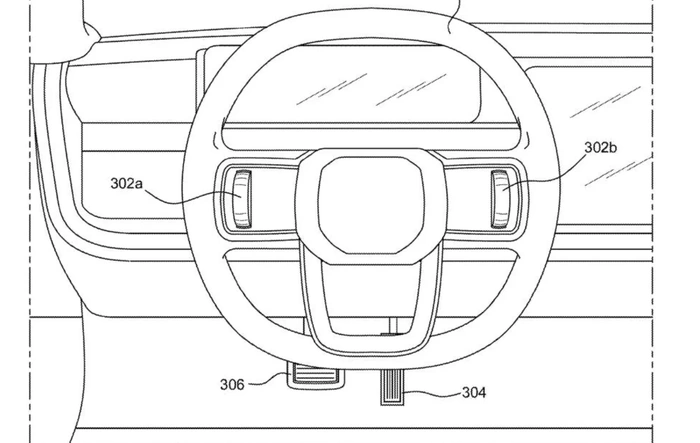 Rivian patent on manual torque vectoring using steering wheel scroll dials