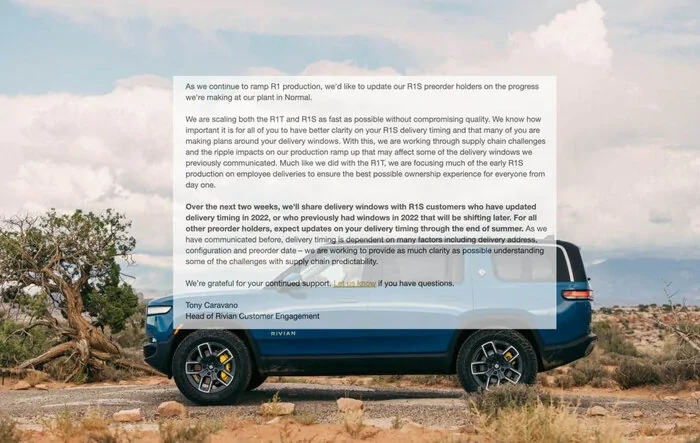 R1S update email from Rivian (June 11)