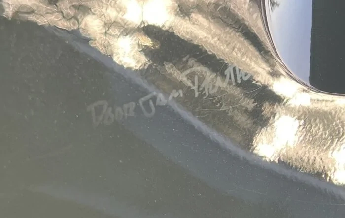Handwriting from factory on side of my R1T